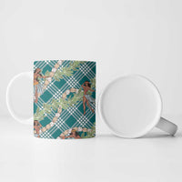 Teal Palaka Hula Girls Seamless Hawaii Aloha Ceramic Mug - Polynesian Pride