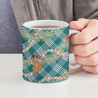 Teal Palaka Hula Girls Seamless Hawaii Aloha Ceramic Mug - Polynesian Pride