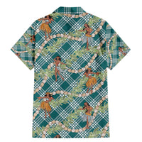 Teal Palaka Hula Girls Seamless Hawaii Aloha Family Matching Mermaid Dress and Hawaiian Shirt - Polynesian Pride