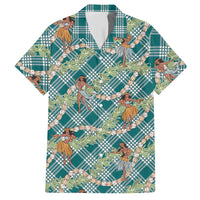 Teal Palaka Hula Girls Seamless Hawaii Aloha Hawaiian Shirt LT7 Teal - Polynesian Pride