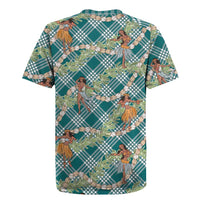 Teal Palaka Hula Girls Seamless Hawaii Aloha Rugby Jersey LT7 - Polynesian Pride