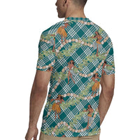 Teal Palaka Hula Girls Seamless Hawaii Aloha Rugby Jersey LT7 - Polynesian Pride