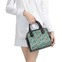 Teal Palaka Hula Girls Seamless Hawaii Aloha Shoulder Handbag LT7 - Polynesian Pride