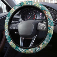 Teal Palaka Hula Girls Seamless Hawaii Aloha Steering Wheel Cover - Polynesian Pride