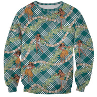 Teal Palaka Hula Girls Seamless Hawaii Aloha Sweatshirt - Polynesian Pride