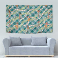 Teal Palaka Hula Girls Seamless Hawaii Aloha Tapestry LT7 - Polynesian Pride