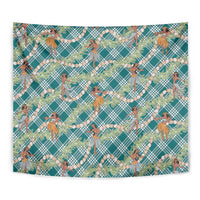 Teal Palaka Hula Girls Seamless Hawaii Aloha Tapestry LT7 - Polynesian Pride