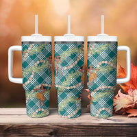 Teal Palaka Hula Girls Seamless Hawaii Aloha Tumbler With Handle - Polynesian Pride