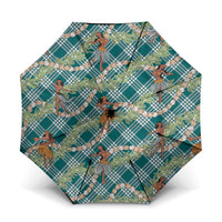 Teal Palaka Hula Girls Seamless Hawaii Aloha Umbrella LT7 One Size Folded 11.42 inch Opened Diameter 37.4 inch Teal - Polynesian Pride
