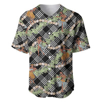 Sable Palaka Hula Girls Seamless Hawaii Aloha Baseball Jersey LT7 Black - Polynesian Pride