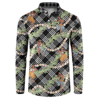 Sable Palaka Hula Girls Seamless Hawaii Aloha Button Sweatshirt - Polynesian Pride