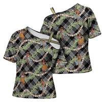 Sable Palaka Hula Girls Seamless Hawaii Aloha Cross Shoulder Shirt LT7 - Polynesian Pride
