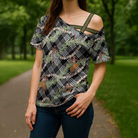 Sable Palaka Hula Girls Seamless Hawaii Aloha Cross Shoulder Shirt LT7 - Polynesian Pride