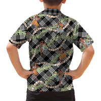 Sable Palaka Hula Girls Seamless Hawaii Aloha Family Matching Off The Shoulder Long Sleeve Dress and Hawaiian Shirt - Polynesian Pride