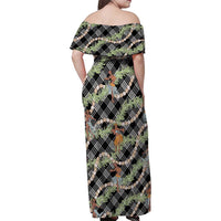 Sable Palaka Hula Girls Seamless Hawaii Aloha Family Matching Off Shoulder Maxi Dress and Hawaiian Shirt - Polynesian Pride
