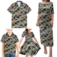 Sable Palaka Hula Girls Seamless Hawaii Aloha Family Matching Puletasi and Hawaiian Shirt - Polynesian Pride