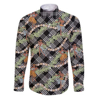 Sable Palaka Hula Girls Seamless Hawaii Aloha Family Matching Puletasi and Hawaiian Shirt - Polynesian Pride