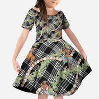 Sable Palaka Hula Girls Seamless Hawaii Aloha Family Matching Short Sleeve Bodycon Dress and Hawaiian Shirt - Polynesian Pride