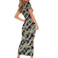 Sable Palaka Hula Girls Seamless Hawaii Aloha Family Matching Short Sleeve Bodycon Dress and Hawaiian Shirt - Polynesian Pride