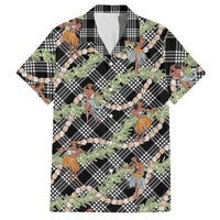 Sable Palaka Hula Girls Seamless Hawaii Aloha Hawaiian Shirt LT7 Black - Polynesian Pride