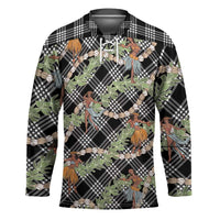 Sable Palaka Hula Girls Seamless Hawaii Aloha Hockey Jersey LT7 Unisex Black - Polynesian Pride