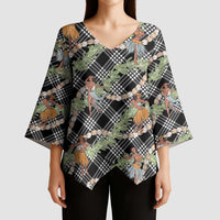 Sable Palaka Hula Girls Seamless Hawaii Aloha Kimono Sleeve Blouse - Polynesian Pride