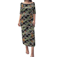 Sable Palaka Hula Girls Seamless Hawaii Aloha Puletasi LT7 Long Dress Black - Polynesian Pride