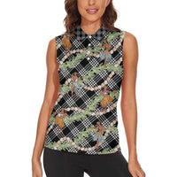 Sable Palaka Hula Girls Seamless Hawaii Aloha Women Sleeveless Polo Shirt LT7 - Polynesian Pride