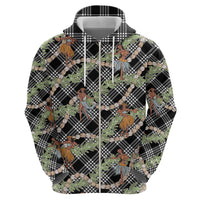 Sable Palaka Hula Girls Seamless Hawaii Aloha Zip Hoodie - Polynesian Pride