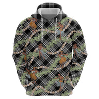 Sable Palaka Hula Girls Seamless Hawaii Aloha Zip Hoodie - Polynesian Pride