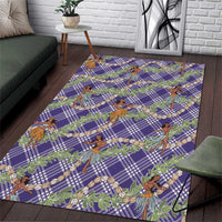 Lavender Palaka Hula Girls Seamless Hawaii Aloha Area Rug - Polynesian Pride