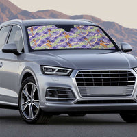 Lavender Palaka Hula Girls Seamless Hawaii Aloha Auto Sun Shade - Polynesian Pride