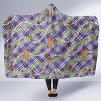 Lavender Palaka Hula Girls Seamless Hawaii Aloha Hooded Blanket - Polynesian Pride