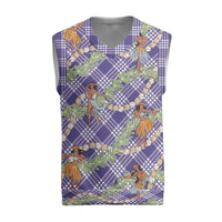 Lavender Palaka Hula Girls Seamless Hawaii Aloha Christmas Knitted V-Neck Vest - Polynesian Pride