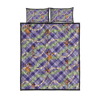 Lavender Palaka Hula Girls Seamless Hawaii Aloha Quilt Bed Set - Polynesian Pride