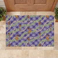 Lavender Palaka Hula Girls Seamless Hawaii Aloha Rubber Doormat - Polynesian Pride