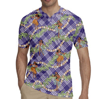 Lavender Palaka Hula Girls Seamless Hawaii Aloha Rugby Jersey LT7 - Polynesian Pride