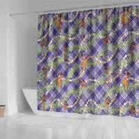 Lavender Palaka Hula Girls Seamless Hawaii Aloha Shower Curtain - Polynesian Pride