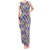 Lavender Palaka Hula Girls Seamless Hawaii Aloha Tank Maxi Dress - Polynesian Pride