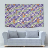 Lavender Palaka Hula Girls Seamless Hawaii Aloha Tapestry - Polynesian Pride