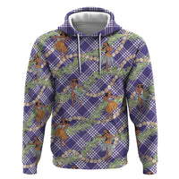 Lavender Palaka Hula Girls Seamless Hawaii Aloha Zip Hoodie - Polynesian Pride