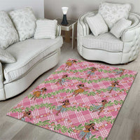 Lokelani Pink Palaka Hula Girls Seamless Hawaii Aloha Area Rug - Polynesian Pride