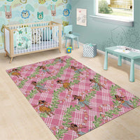 Lokelani Pink Palaka Hula Girls Seamless Hawaii Aloha Area Rug - Polynesian Pride