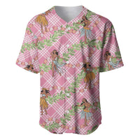 Lokelani Pink Palaka Hula Girls Seamless Hawaii Aloha Baseball Jersey LT7 Pink - Polynesian Pride