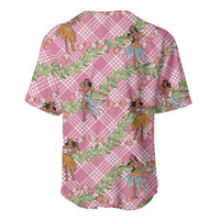 Lokelani Pink Palaka Hula Girls Seamless Hawaii Aloha Baseball Jersey LT7 - Polynesian Pride