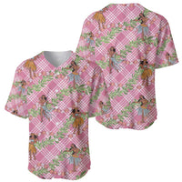 Lokelani Pink Palaka Hula Girls Seamless Hawaii Aloha Baseball Jersey - Polynesian Pride