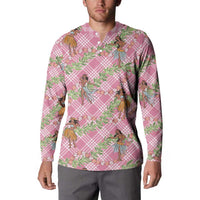 Lokelani Pink Palaka Hula Girls Seamless Hawaii Aloha Button Sweatshirt - Polynesian Pride