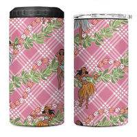 Lokelani Pink Palaka Hula Girls Seamless Hawaii Aloha 4 in 1 Can Cooler Tumbler - Polynesian Pride