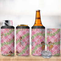 Lokelani Pink Palaka Hula Girls Seamless Hawaii Aloha 4 in 1 Can Cooler Tumbler - Polynesian Pride