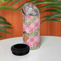 Lokelani Pink Palaka Hula Girls Seamless Hawaii Aloha 4 in 1 Can Cooler Tumbler - Polynesian Pride